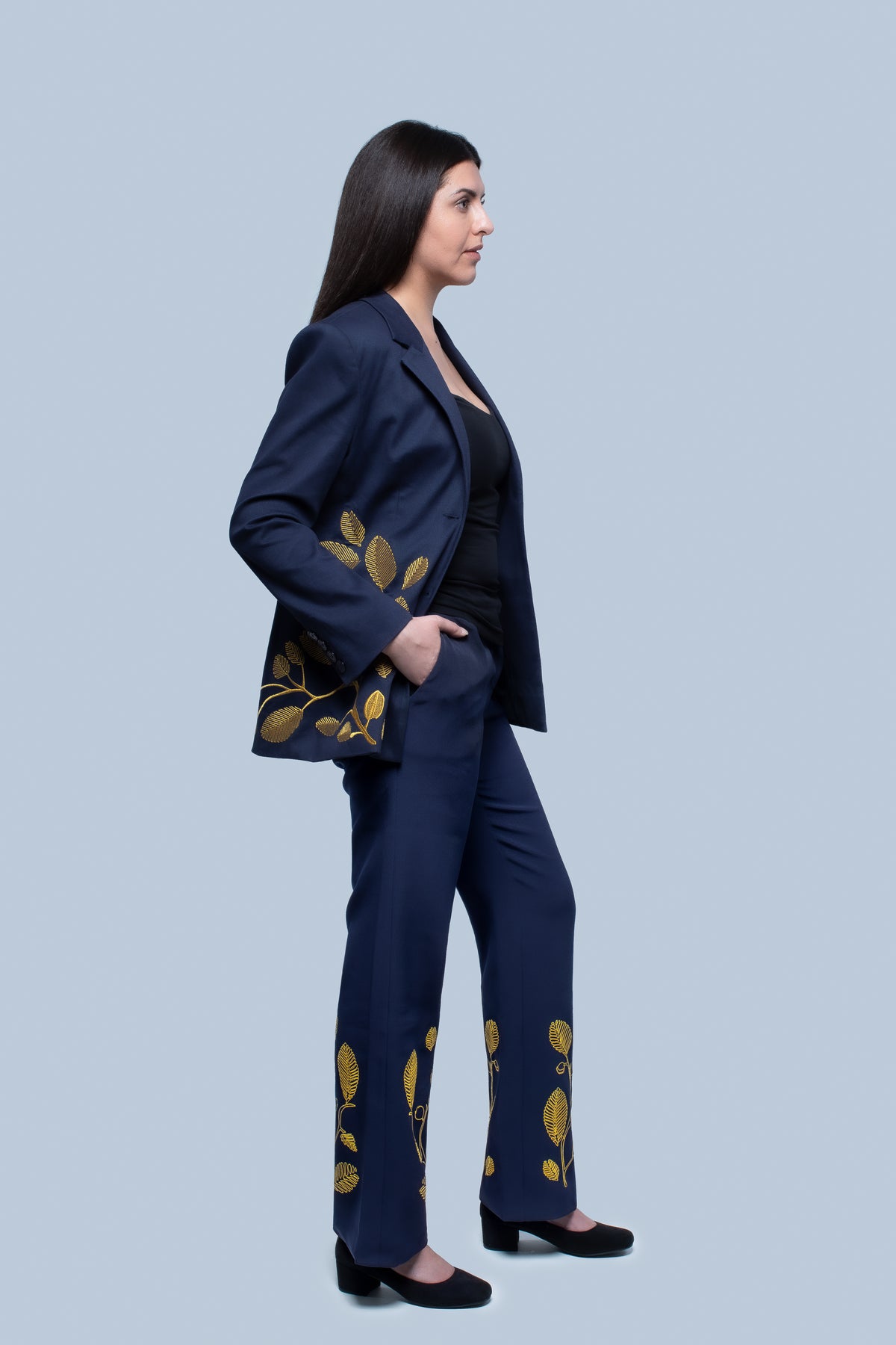 KANI PANTS - MIDNIGHT NAVY/GOLD